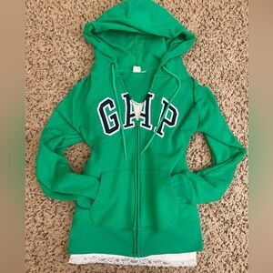GAP Vibrant Green Teal Hoodie